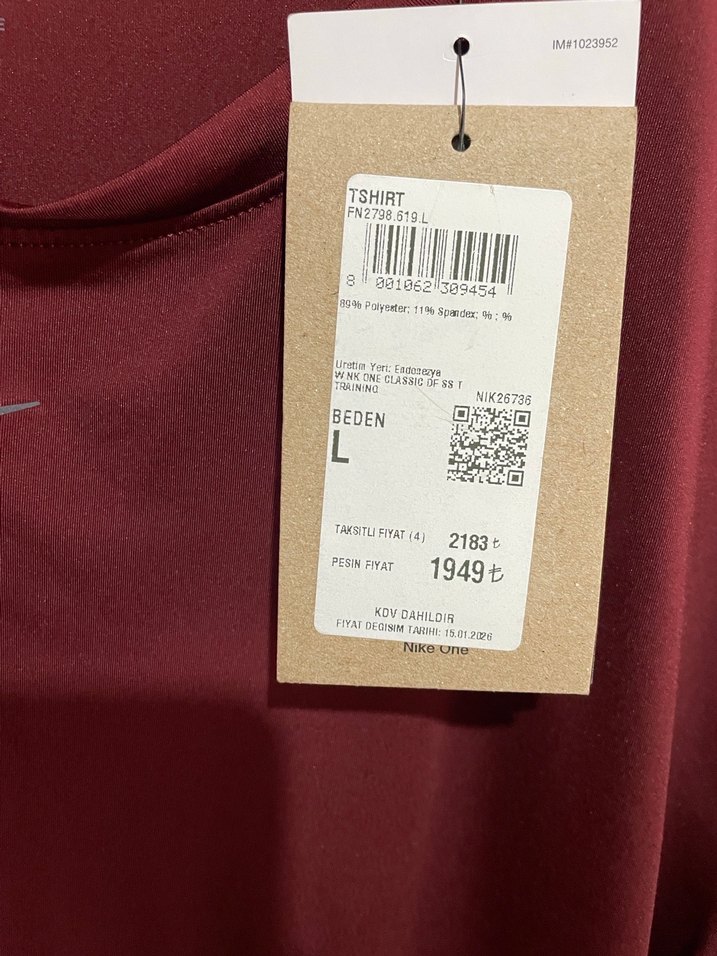 Bordo Nike Kadın Kısa Kollu Tişört - Görsel 3