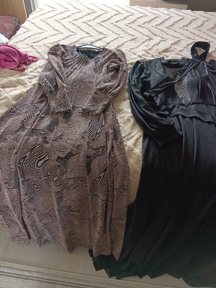 Mor, Uzun Kollu, Pilili, Yüksek Yakalı Kadın Elbise - Görsel 3