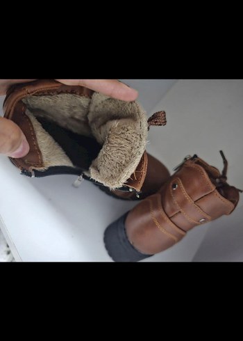 Kahverengi Deri Kadın Bot, Kalın Topuklu - Görsel 2