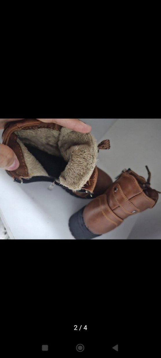 Kahverengi Deri Kadın Bot, Kalın Topuklu - Görsel 2