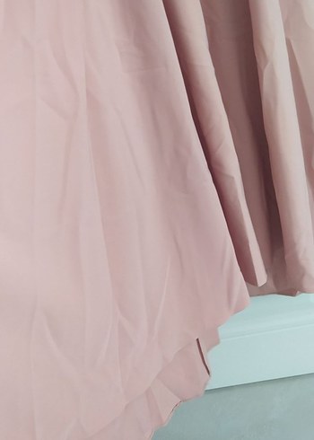 Düğmeli Pembe Uzun Kadın Elbise - Görsel 3