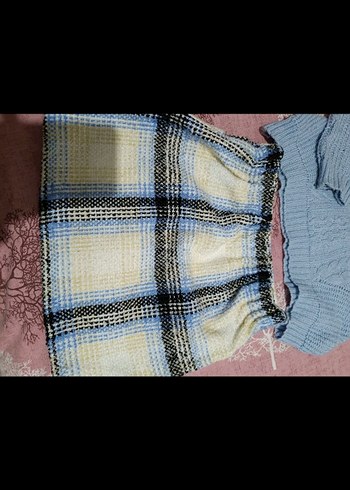 Kız Çocuk Mavi Triko Etek-kazak - Görsel 3