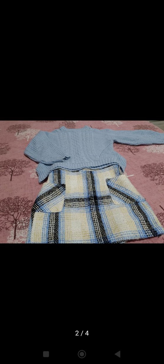 Kız Çocuk Mavi Triko Etek-kazak - Görsel 2