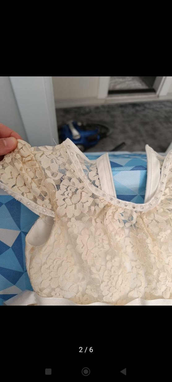 Dantel Detaylı Kız Çocuk Klasik Elbise - Görsel 2