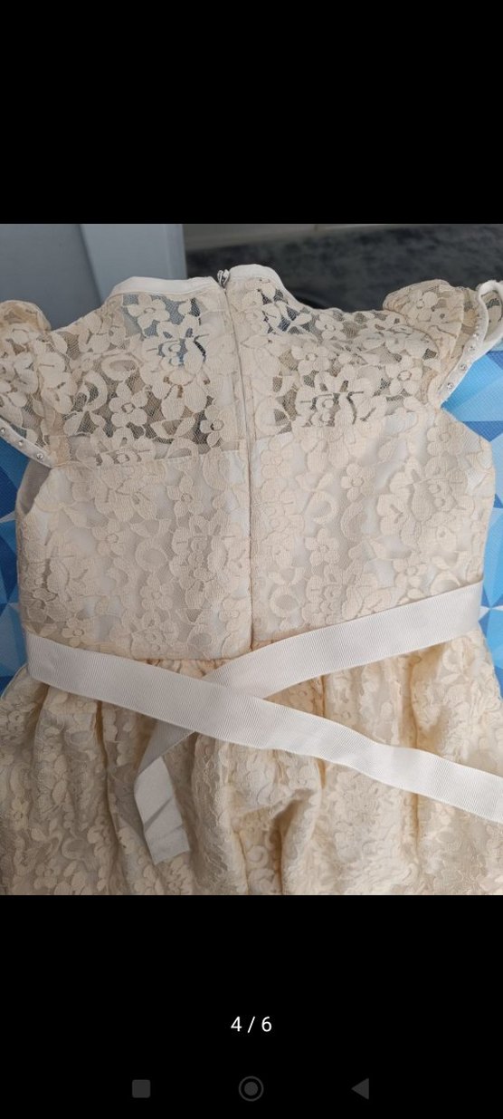 Dantel Detaylı Kız Çocuk Klasik Elbise - Görsel 4