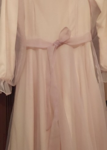 pudra Kollu Drapeli Kadın Elbise - Görsel 5