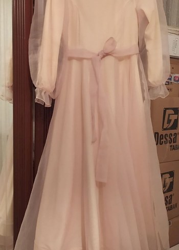 pudra Kollu Drapeli Kadın Elbise - Görsel 2