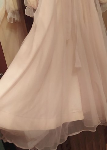 pudra Kollu Drapeli Kadın Elbise - Görsel 3