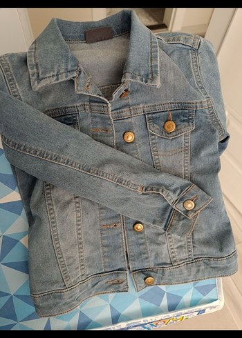 Düğmeli kız çocuk Kot Ceket - Görsel 2