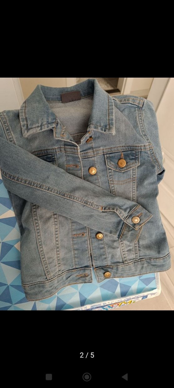 Düğmeli kız çocuk Kot Ceket - Görsel 2