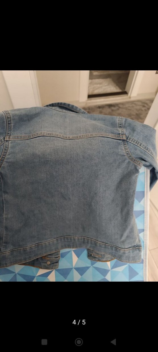 Düğmeli kız çocuk Kot Ceket - Görsel 4