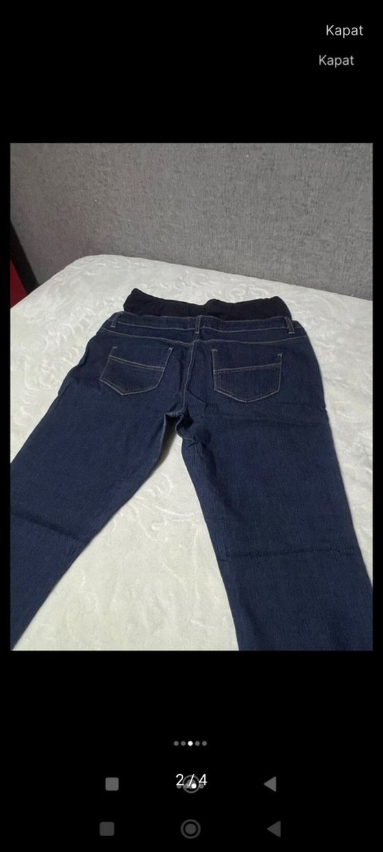 Koyu Mavi Hamile Kot Pantolon - Görsel 2