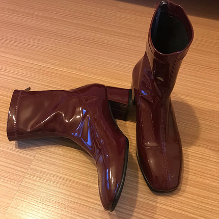 Mango Bordo topuklu bot