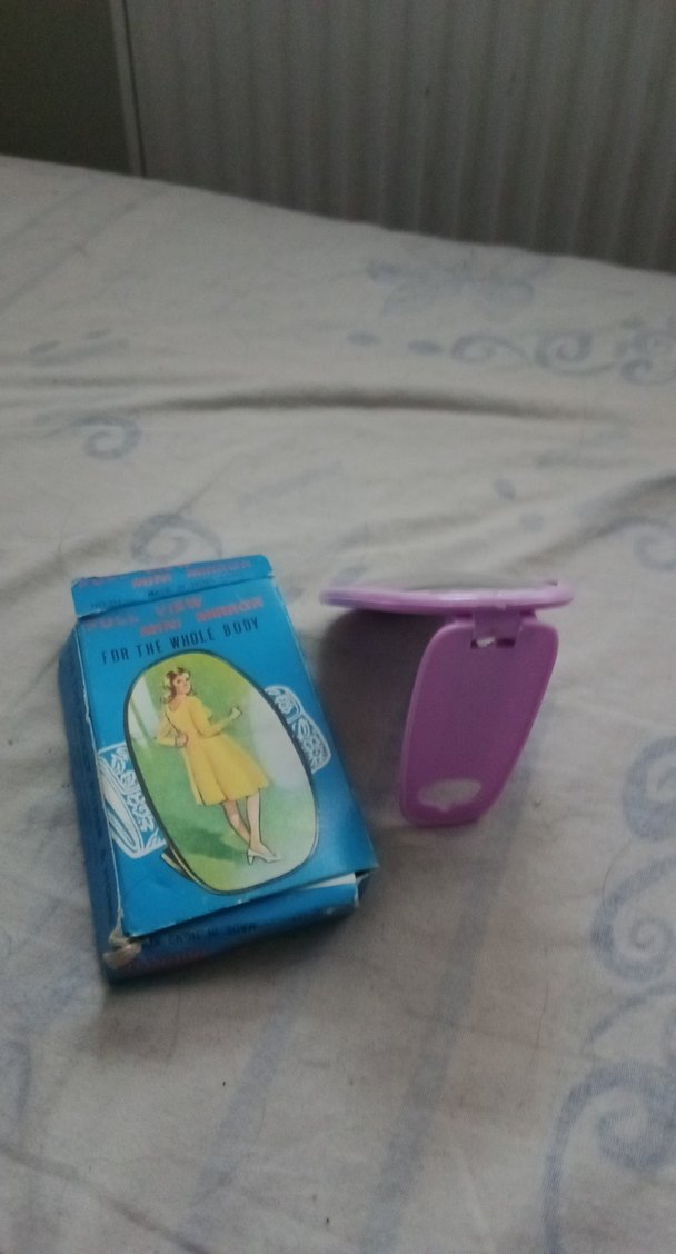 vintage Elastik morPlastik Makyaj Aynası - Görsel 4