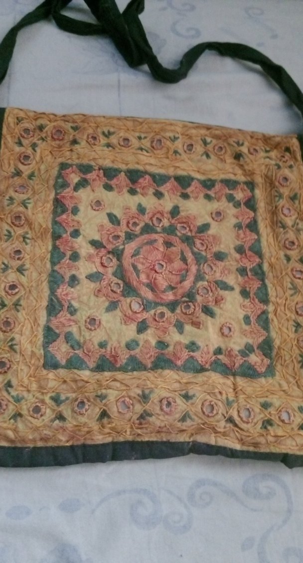 Nakışlı ve Boncuklu Bohem Kadın Çantası ikisi bir arada - Görsel 2