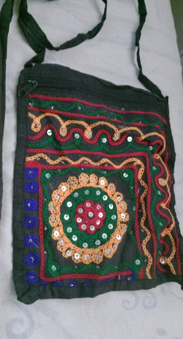 Nakışlı ve Boncuklu Bohem Kadın Çantası ikisi bir arada - Görsel 3