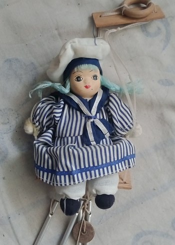 Mavi Gri Çizgili Kıyafetli Bebek Rüzgar Çanı - Görsel 2