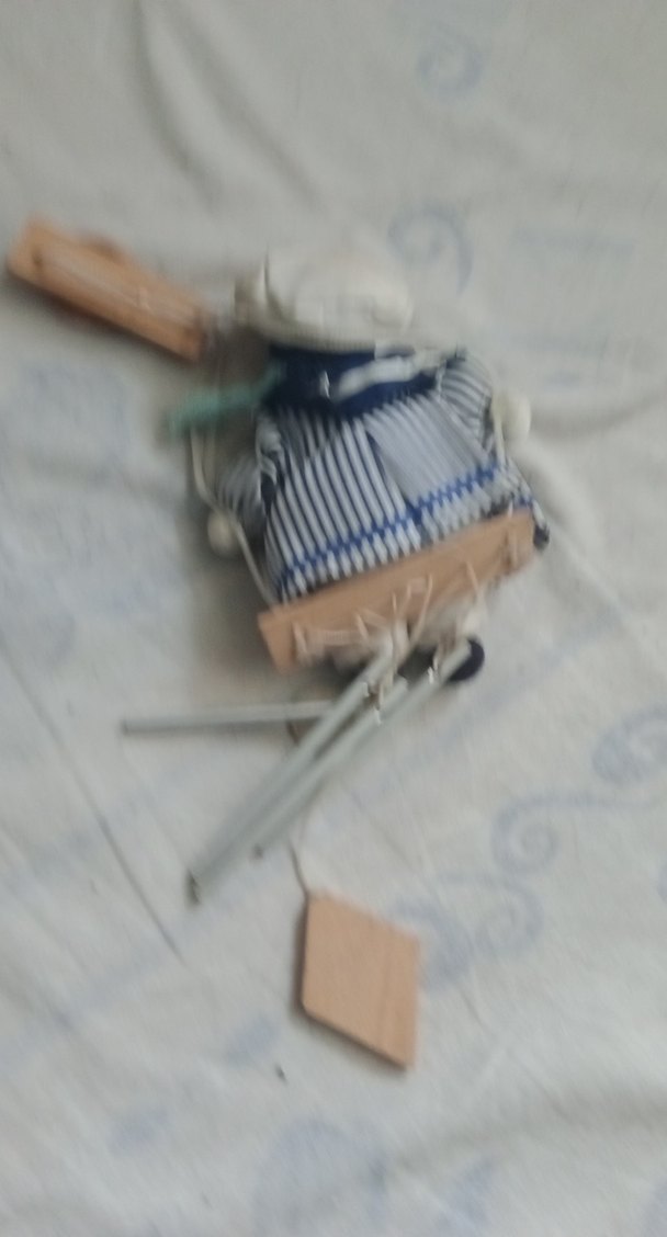 Mavi Gri Çizgili Kıyafetli Bebek Rüzgar Çanı - Görsel 4