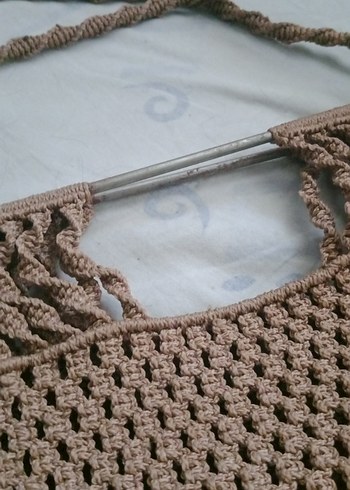 MAROME Bej Örgü Bohem Kadın Çanta - Görsel 3