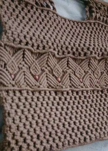 MAROME Bej Örgü Bohem Kadın Çanta - Görsel 2