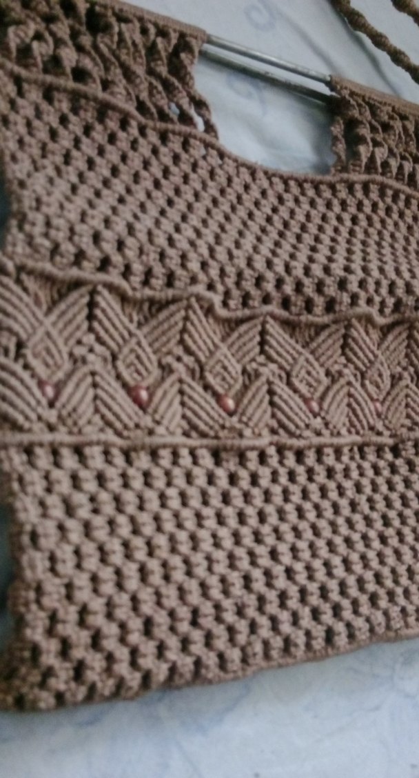 MAROME Bej Örgü Bohem Kadın Çanta - Görsel 2