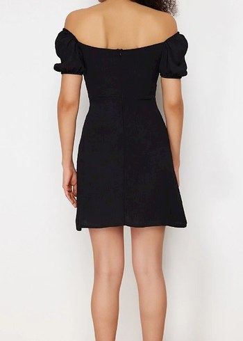 Siyah Mini Dar Kesim Kadın Elbise - Görsel 4