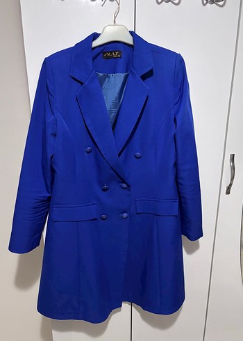 Diğer Sikligin Simgesi Saks Mavisi Cift Sirali Blazer