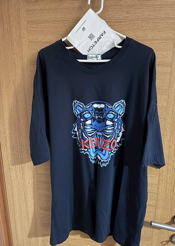 Kenzo marka Kaplan logolu Mavi Baskılı Erkek Tişört - Görsel 2