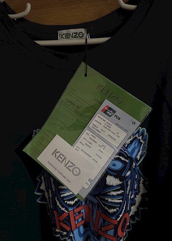 Kenzo marka Kaplan logolu Mavi Baskılı Erkek Tişört - Görsel 5