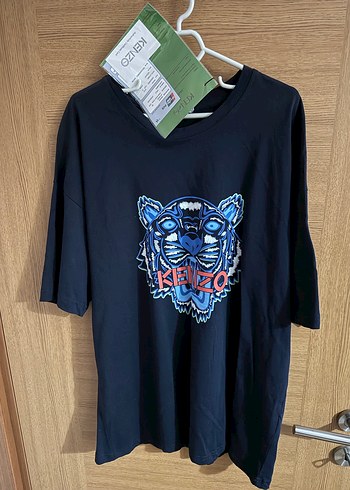 Kenzo marka Kaplan logolu Mavi Baskılı Erkek Tişört - Görsel 3