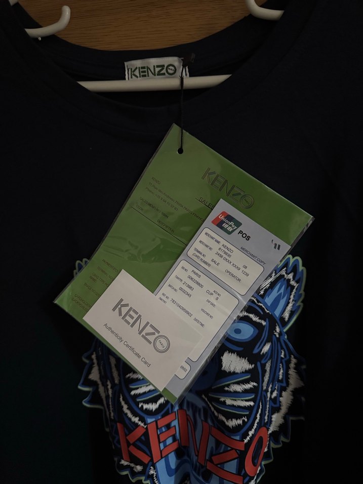 Kenzo marka Kaplan logolu Mavi Baskılı Erkek Tişört - Görsel 5