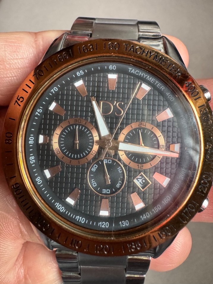 DS marka Parlak Kahverengi Erkek Saat - Görsel 2