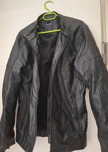 Siyah Deri Erkek Biker Ceket - Görsel 5