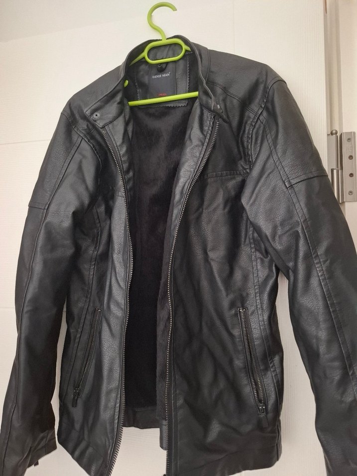 Siyah Deri Erkek Biker Ceket - Görsel 5