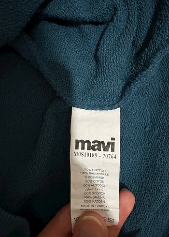 Kapüşonlu Mavi Erkek Sweatshirt - Görsel 2