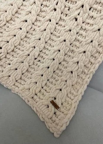 Bebek Örgü Battaniye - Gri ve Beyaz - Görsel 2