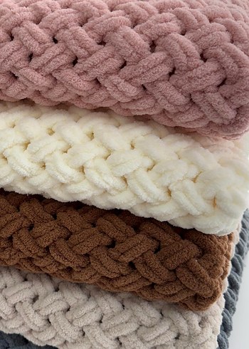 Bebek Örgü Battaniye - Gri ve Beyaz - Görsel 4