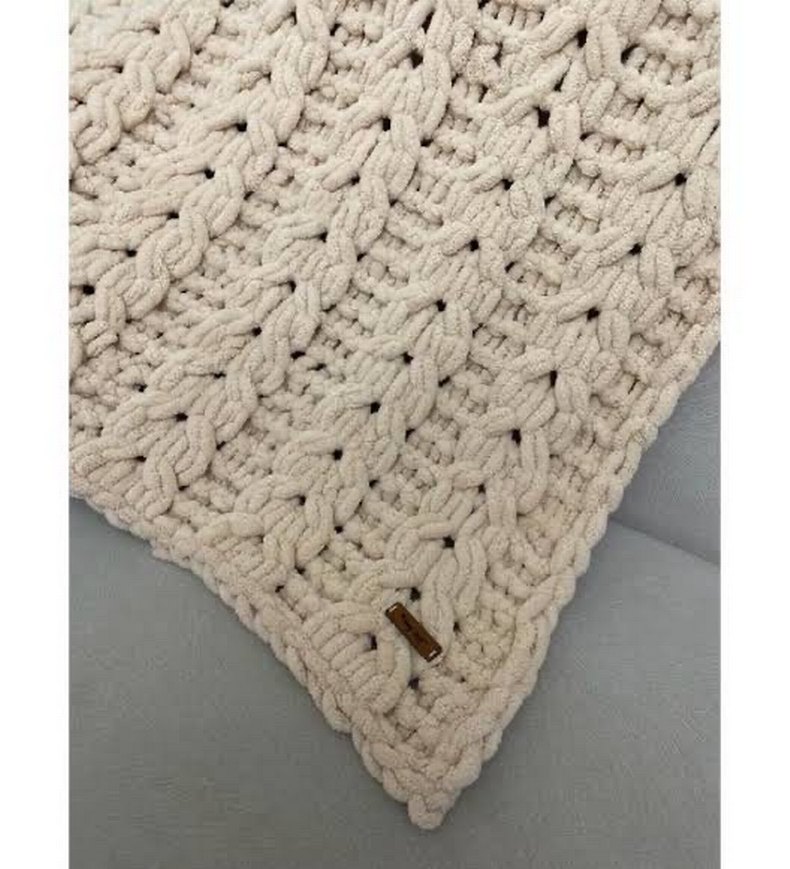 Bebek Örgü Battaniye - Gri ve Beyaz - Görsel 2