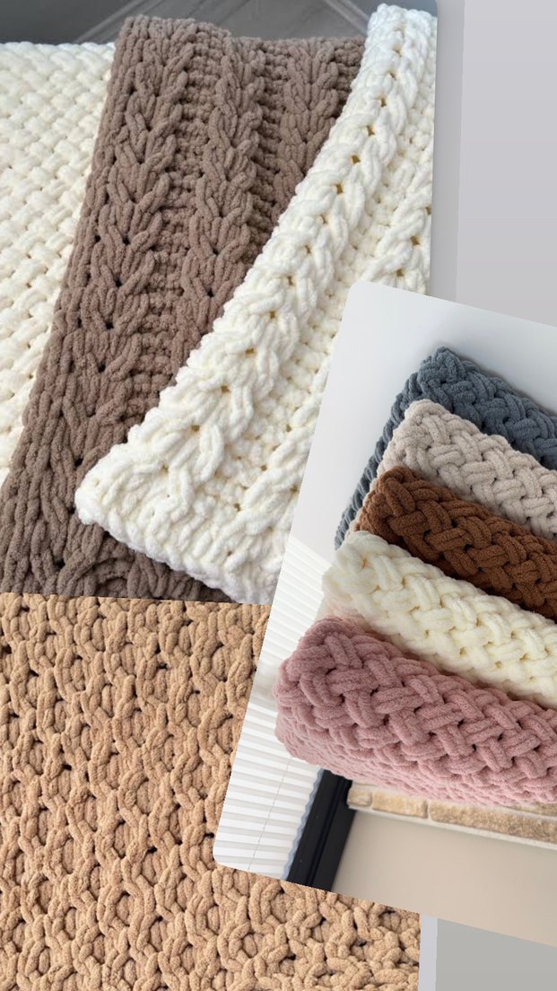 Bebek Örgü Battaniye - Gri ve Beyaz - Görsel 3