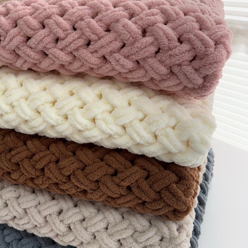 Bebek Örgü Battaniye - Gri ve Beyaz - Görsel 4