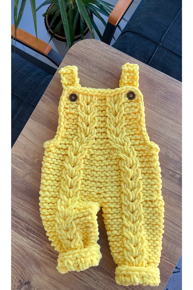 Mor Örgü Kız Çocuk Salopet - Görsel 2