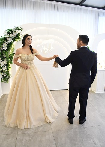 Bej Straplez Prenses Nişanlık - Görsel 3