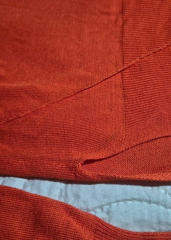 Zara Knit Turuncu İnce Triko Kazak / Bluz (L Beden) - Görsel 3