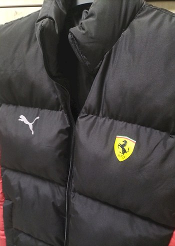 Erkek Siyah-Kırmızı Fermuarlı Yelek Puma Ferrari - Görsel 2