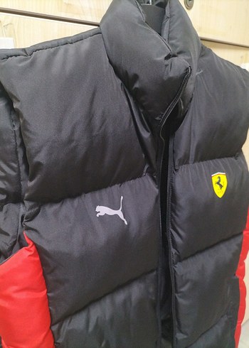 Erkek Siyah-Kırmızı Fermuarlı Yelek Puma Ferrari - Görsel 3
