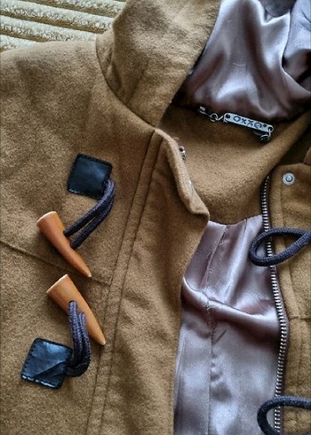 Düğmeli Bej Midi Hamile Kaban - Görsel 2