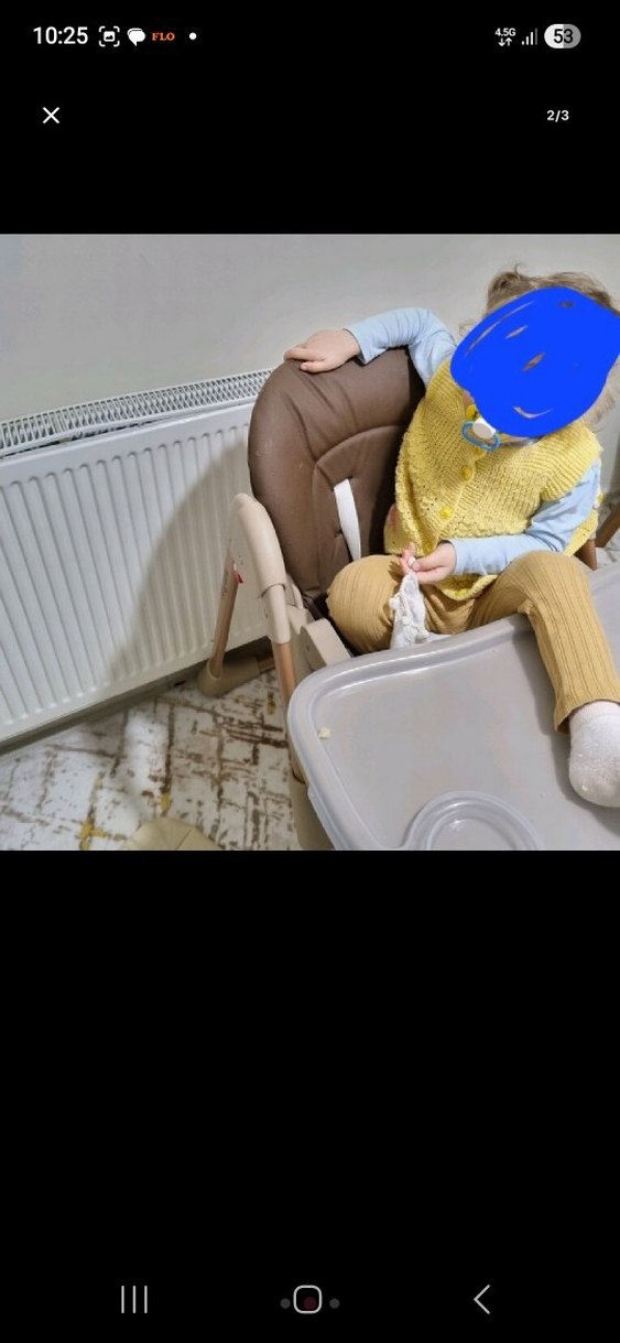 Taba renkli bebek mama sandalyesi - Görsel 2