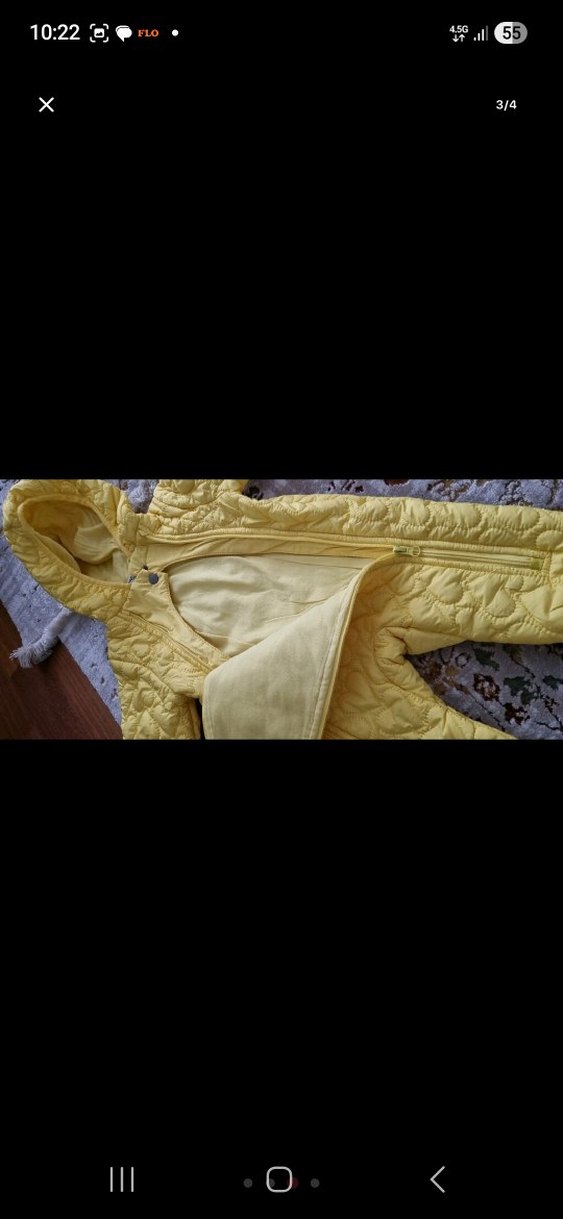 Sarı Kapüşonlu Bebek Tulumu - Görsel 3