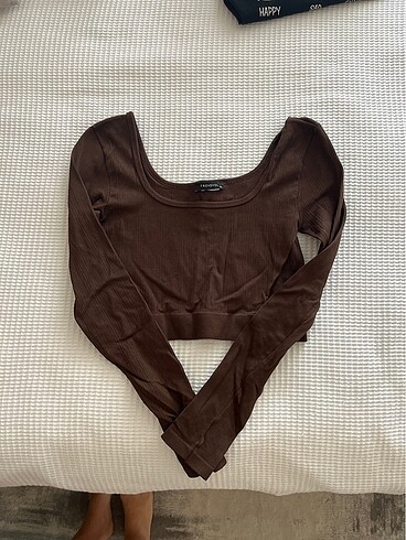 trendyolmilla uzun kollu fitilli crop