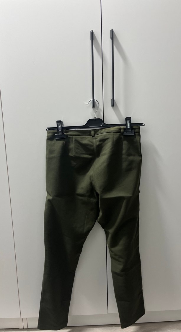 Kadın Koyu Haki Midi Kumaş Pantolon - Görsel 3